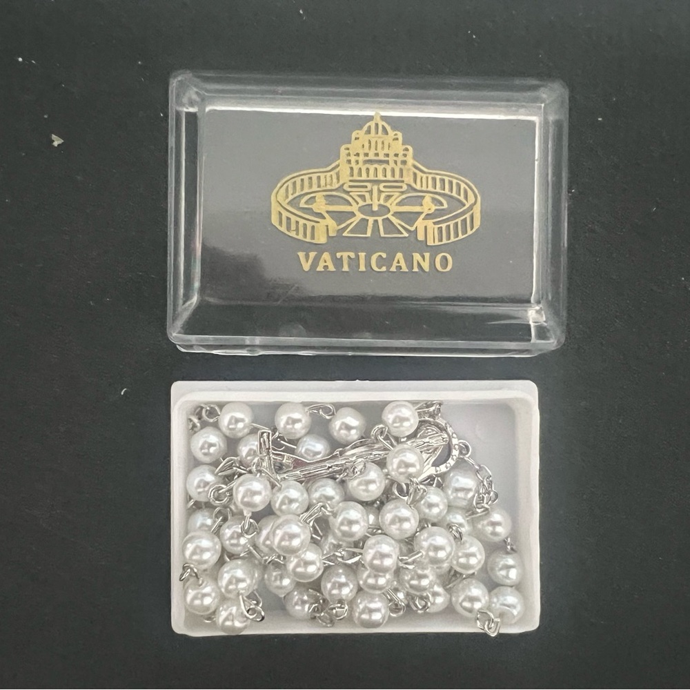 Silver Pearl rosary Jubilee year (From Vatican, Italy)